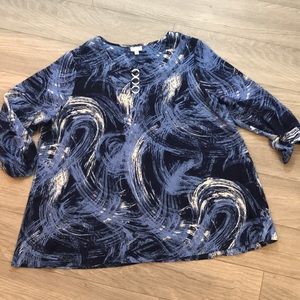 Blouse 3/4 sleeve scoop neck Size 22/24